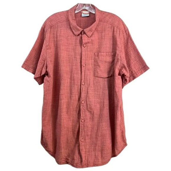 Men's Cotton Columbia Short Sleeve Button Up Shirt Size‎ Large (L) - Picture 1 of 6